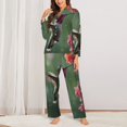 thumbnail image 2 of Fotbe Humming Bird 1 Conjunto de Pijama de Manga Larga para Mujer con Estampado, Ropa de Dormir de 2 Piezas, Conjunto de Casa Suave y Cómodo con Bolsillos-Large, 2 of 7
