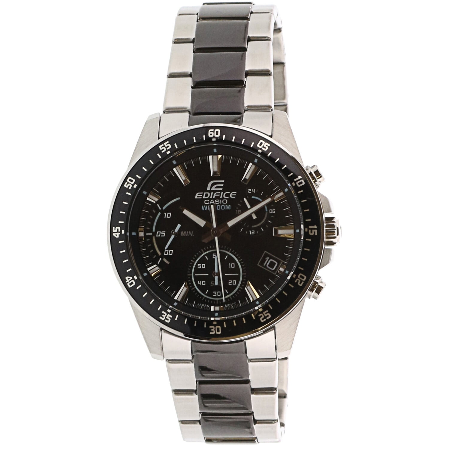 casio edifice men's chronograph silver stainless steel watch