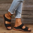 thumbnail image 4 of Low Heel Slippers for Women, Comfortable Embroidery Hollow Out Slide Shoes Platform, 4 of 6
