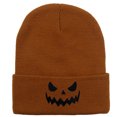 thumbnail image 4 of CUZIBR Women Knitted Beanie Hat Halloween Pumpkin Face Pattern Soft Stretchy Thermal Fall Winter Hat Holiday Party Cosplay Headwear For Adults, 4 of 4
