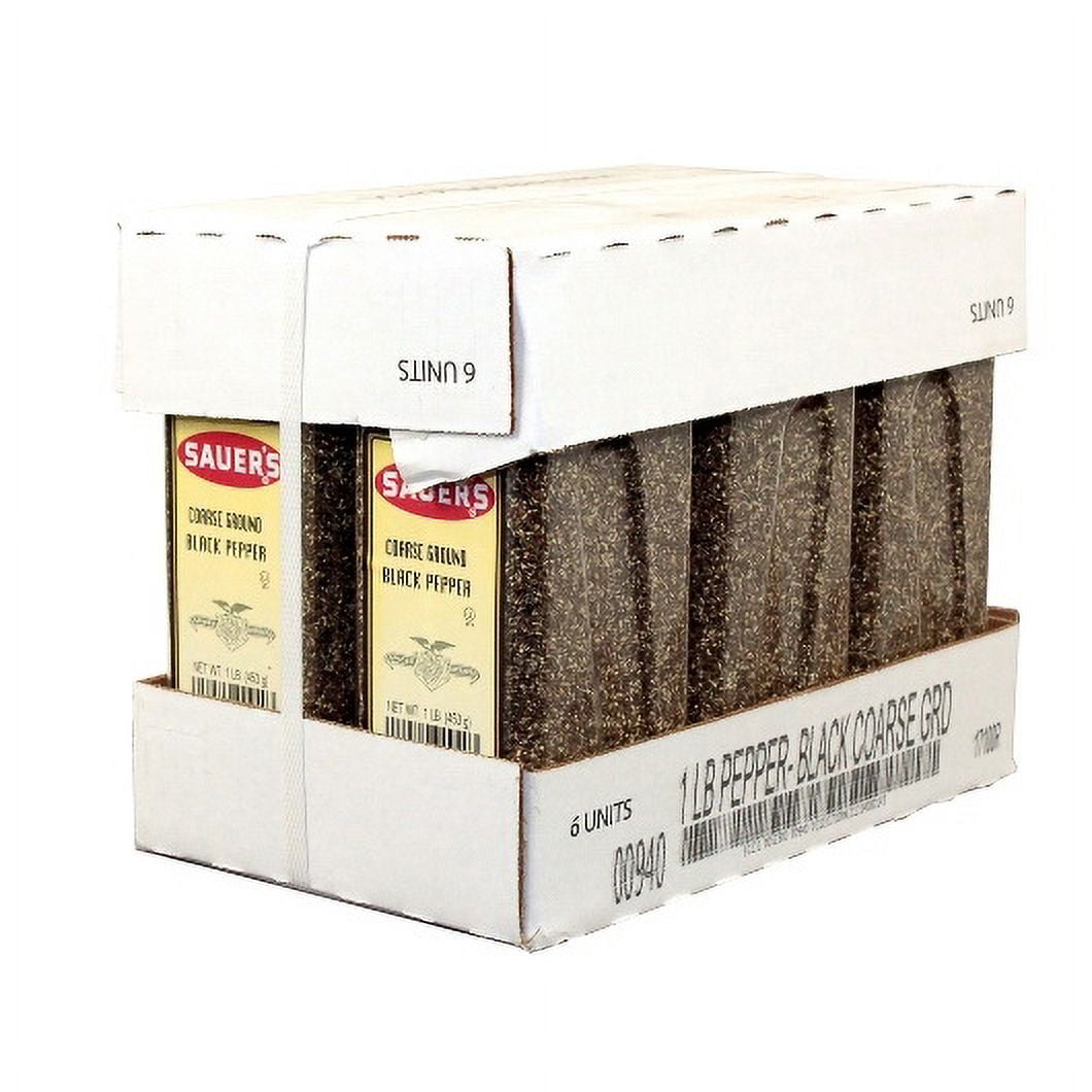 Sauer Coarse Ground Black Pepper, 1 Pound, 6 Per Case