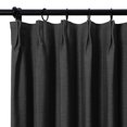 thumbnail image 2 of TWOPAGES Cotton Blend Curtain Room Darkening Pinch Pleat Textured Curtain for Bedroom, 1 Panel, 52"x108L, Black, 2 of 5