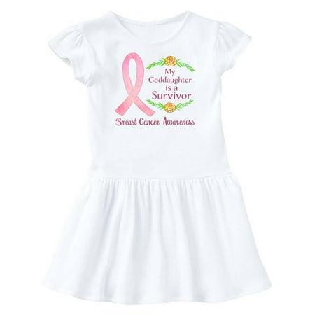 

Inktastic My Goddaughter is a Survivor Breast Cancer Awareness Gift Toddler Girl Dress