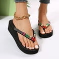 thumbnail image 6 of GPOECD Elegant Flip Flops for Women Summer Thick Sole Open Toe Slippers Casual Outdoor Wear Indoor Slippers for Women 03_Black,6.5, 6 of 9