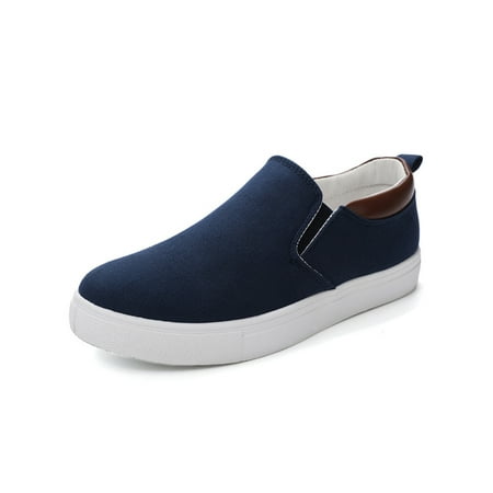 

Zodanni Men s Slip On Comfort Canvas Shoes Comfortable Flats Low Top Walking Sneakers