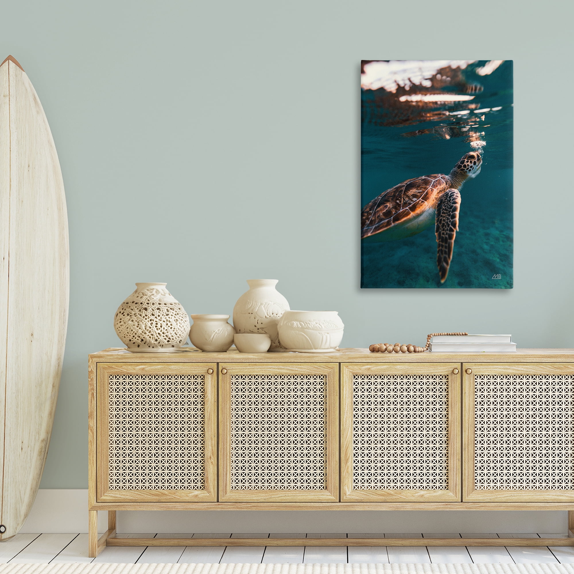 Stupell Industries Blowing Bubbles Turtle Animals Photography Wrapped Canvas Art Print Wall Art, 30 x 45