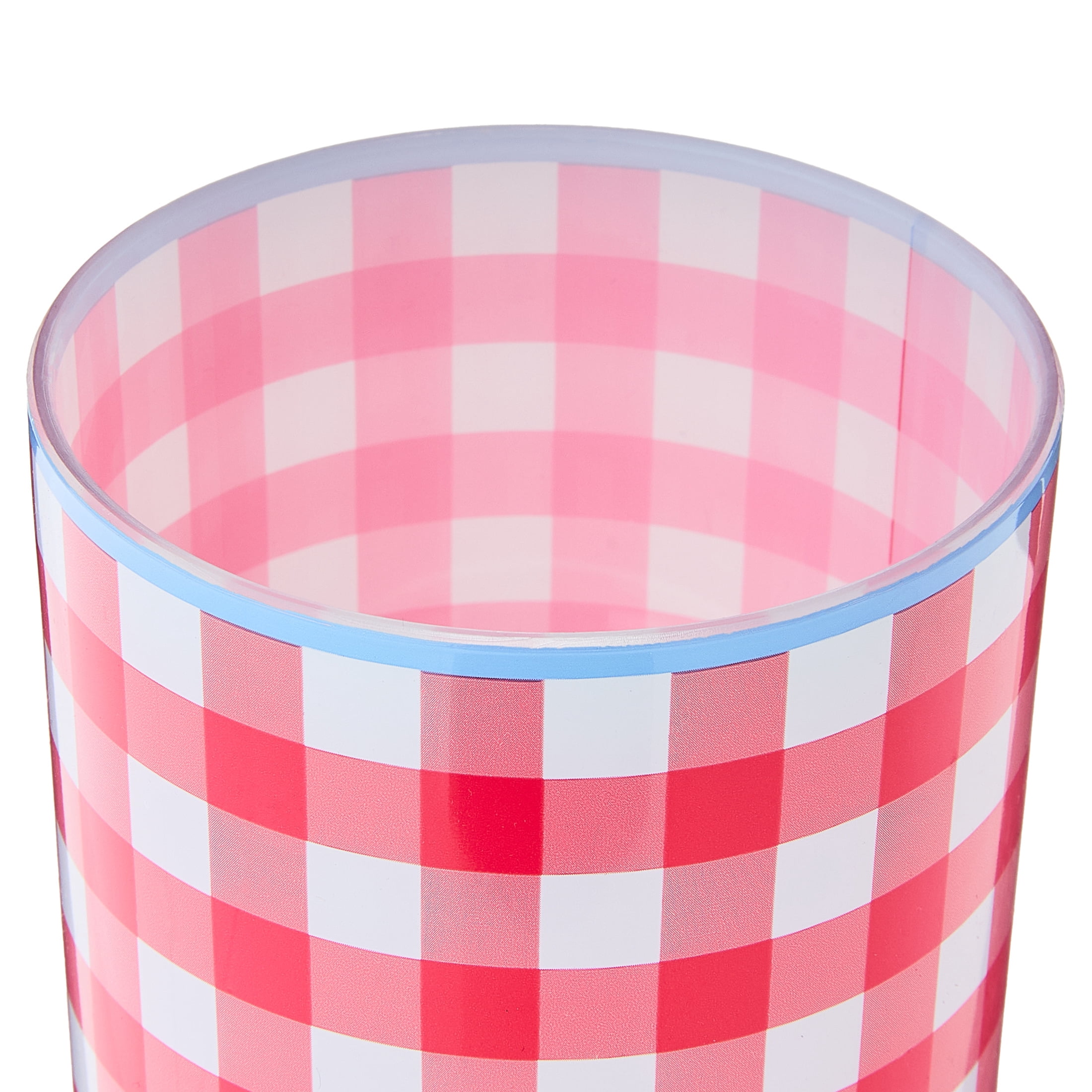 Sheila Bridges Philadelphia Collection Red Gingham Tumblers, 4 Count