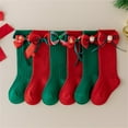thumbnail image 5 of ZINTAOZT Baby Girl Knee High Socks Christmas Long Tube Socks with Bow Toddler Cotton Knit Ribbed Socks Leggings Gift, 5 of 6