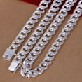 thumbnail image 6 of Ayyufe Fashion Pite of Passage Men's  Sterling Silver Flat Sideways Necklace Bracelet Set, 6 of 6