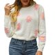 thumbnail image 1 of Gibobby Casual Suéter para Mujer, Suéter de manga larga para mujer, cuello redondo(Blanco,M), 1 of 5
