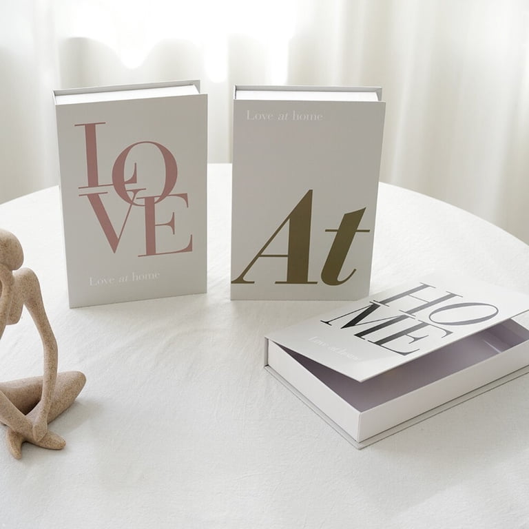 3Pcs Decor Book Box Magnetic Opening Decorative Books Fashion