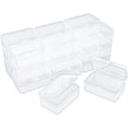 thumbnail image 1 of Rectangular Clear Plastic Storage Containers Box with Hinged Lid for Beads and Other Small Craft Items, 1 of 7