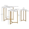 thumbnail image 3 of HOMCOM Nesting Tables Set of 3 Side Table with Marble Effect White and Gold, 3 of 10