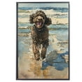 thumbnail image 2 of Funny Dog on Beach Canvas Wall Art, Irish Water Spaniel Dog Picture Ocean Artwork for Bathroom Bedroom Living Room, Art Decor 8x12 Inches, 2 of 6