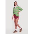 thumbnail image 3 of Women's Striped Long Sleeve Polo Top, 3 of 4