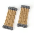 thumbnail image 5 of Lilgiuy Women Winter Fingerless Gloves Fashion Solid Color Knit Wrist Arm Thermal Work Travel Sport Mittens for Cold Weather Beige, 5 of 5