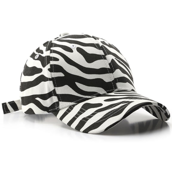 Vjnyvs Unisex Zebra Print Baseball Cap Hip Hop Cap Animal Print Sun Hat Adjustable Cap