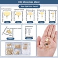 thumbnail image 2 of 1 Box 600Pcs Flat Round Earring Posts Blank Earring Studs Real 24K Gold Plated Stainless Steel Backs Plastic Ear Nuts Pierce Stud Findings Accessories for Jewelry Making Supplies DIY Crafts, 2 of 8