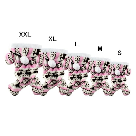 - Dog Winter Hoodie Jumpsuit Lovely Coat Pet Kepp Warm Clothes Costume Pink