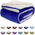 thumbnail image 1 of Blue Sherpa Fleece Blanket 150(60") X200(80") cm, Throw Size Top Luxury Double-Sided Sherpa Flannel Blanket for Sofa and Pet, Exquisite Comfortable Blue Bed Blanket, 1 of 7