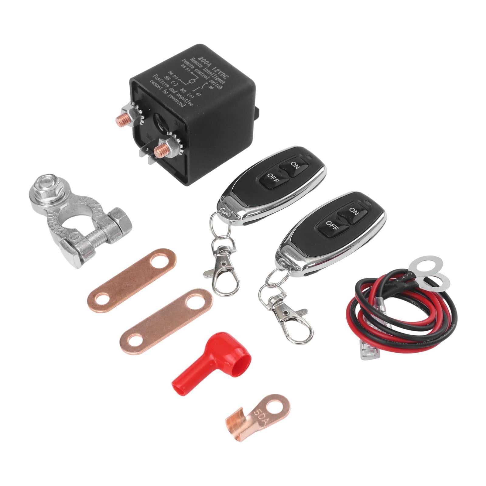 Wireless Remote Battery Disconnect Switch For Dc12V Vehicles 200A Rated