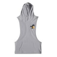 thumbnail image 7 of Taqqpue Men's Workout Hooded Tank Tops Summer Solid Color Sleeveless Gym Hoodies Bodybuilding Hawaiian Palm Tree Print T-Shirts Hawaii Beach Vacation, 7 of 7