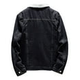 thumbnail image 5 of Men's Retro Fashion Outdoor Fleece Lined Denim Jacket for Winter Casual Wear Christmas Holiday,Black,L, 5 of 7