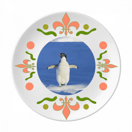 

Cute White Penguin Science Nature Picture Flower Ceramics Plate Tableware Dinner Dish