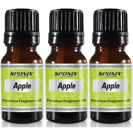 Apple Fragrance Oil 10 ml / 0.33 oz - 100% Pure by Sponix Made in USA Pack of 3