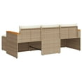 thumbnail image 3 of vidaXL 3 Piece Garden Sofa Set with Cushions Beige Poly Rattan, 3 of 5