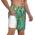 thumbnail image 2 of Kdxio Funny Animals In Jungle Print Men'S Swim Trunks With Compression Liner 7 Inch Inseam Quick Dry Swim Shorts, 2 of 7