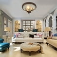 thumbnail image 4 of 110V Indoor Handcrafted Antique Vintage Retro Circular Antler Resin Ceiling Lamp Without Bulb, 4 of 20