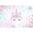 thumbnail image 1 of Fondo de fotografía de unicornio para niña, decoración de fiesta de cumpleaños, arcoíris, Floral, Princesa, foto de fondo, pancarta de cumpleaños para Baby Shower, 1 of 4