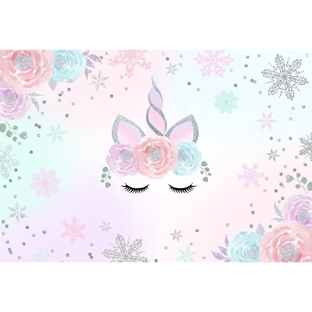 Fondo de fotografía de unicornio para niña, decoración de fiesta de cumpleaños, arcoíris, Floral, Princesa, foto de fondo, pancarta de cumpleaños para Baby Shower