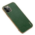 thumbnail image 1 of For Apple iPhone 12 Pro Green Leather Soft Luxury Stream Plating Elegant Cover Case, 1 of 2
