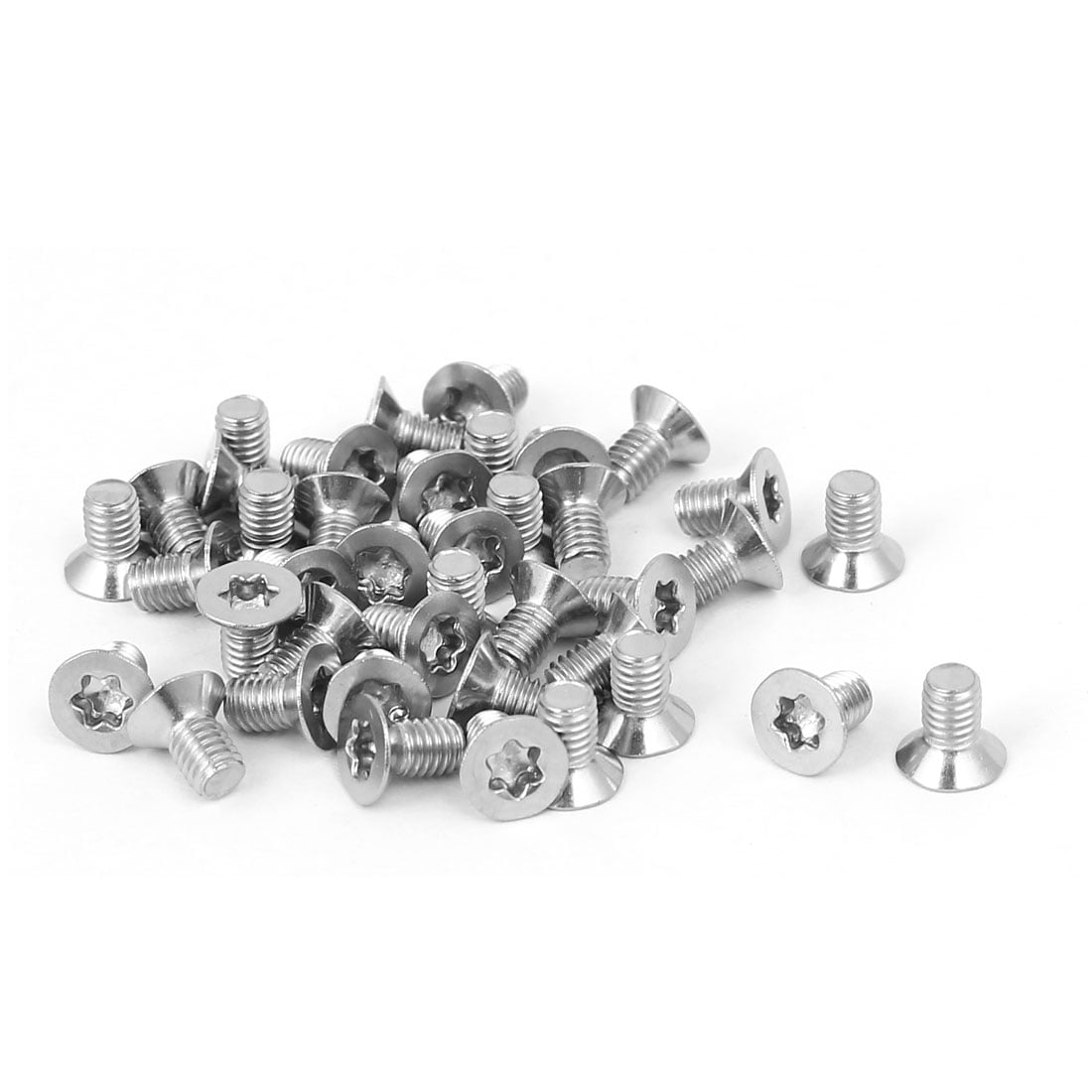 M3 x 5mm 316 Stainless Steel Flat Torx Head Machine Screw Silver Tone