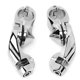 thumbnail image 1 of Pair of Short Highway Footpegs, Silver Footpeg Bracket, Fits FLHTCU 1984-2019, 1 of 4