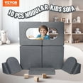 thumbnail image 2 of VEVOR Canapé Modulaire pour Enfants 10 Pcs Canapé Sectionnel Créatif pour Tout-Petits Gris, 2 of 9