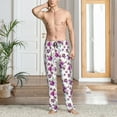 thumbnail image 2 of Fuzoiu Rose Flowers Print Men's Pajama Pants,Lounge Pants for Men,Lounge PJ Bottoms,Sleepwear Pants with Drawstring Pockets -X-Large, 2 of 6