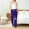 thumbnail image 6 of Lsque Crystal Purple Snowflake Print Women's Pajama Pants, Lounge Pant - Comfortable Home Wear,Elastic Waistband, Stylish Design-Medium, 6 of 9