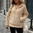 thumbnail image 5 of Women's Loose Fit Half Zip Hoodie Sweatshirt Cozy Casual Pullover Jacket Light Blouses Lace Camisole Lane Blouse Leopard Short Sleeve Shirts for Women 3x Shirts for Women Womens for Layering Top, 5 of 8