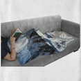thumbnail image 6 of Winter Soft Flannel Fleece Blanket, Panoramic Winter Scenery on Snow Covered Mountain with Sunny Weather and Trees Photo, Cozy Plush for Indoor and Outdoor Use, 60" x 80", White Blue, by Ambesonne, 6 of 6