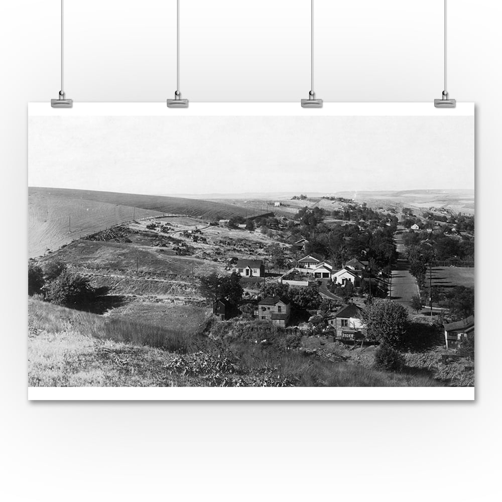 Pendleton, Oregon Aerial View of the Town (36x54 Giclee Gallery Print