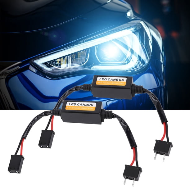 Decodificador De Faros LED, Decodificador De Errores De Advertencia Precableado 2 Piezas Resistente Al Agua Plug And Play Para Automóviles