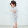 thumbnail image 5 of Fesfesfes Baby Bodysuit Short Sleeve Zipper Romper Soft Breathable 1 Piece Outfit Comfortable Toddler Clothes for Boys Girls Casual Wear Home Wear Holiday Playwear(Gray,6-12 Months), 5 of 8