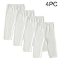 thumbnail image 2 of Timegard Kids Clothes 4pc Girls Capris Leggings Slim Comfy Homewear Solid Color Children Cropped Pants, 2 of 6