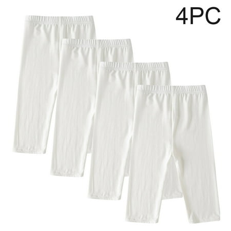 Favoffer 1-4 Pack Girls Solid Capri Leggings Knee Length Stretchy Summer Cropped Pants for Dance Gym Playtime Outdoor 2-37 Years