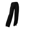 thumbnail image 5 of Delayuji Dressy Pant for Women Straight Leg Suit Pants Flat Front Button Loose Business Casual Work Pants Slacks High Waist Workwear Pants, 5 of 5