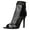 Black, variant on Women Open Toe Stiletto High Heel Mesh Boots Ankle Strap Booties Pump with Back Zipper Size 11 Orange
