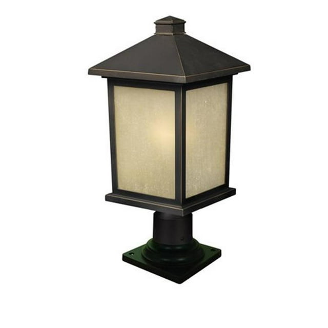 Holbrook 1 Light Outdoor Post Mount Light in Oil Rubbed Bronze with Tinted Seedy Shade